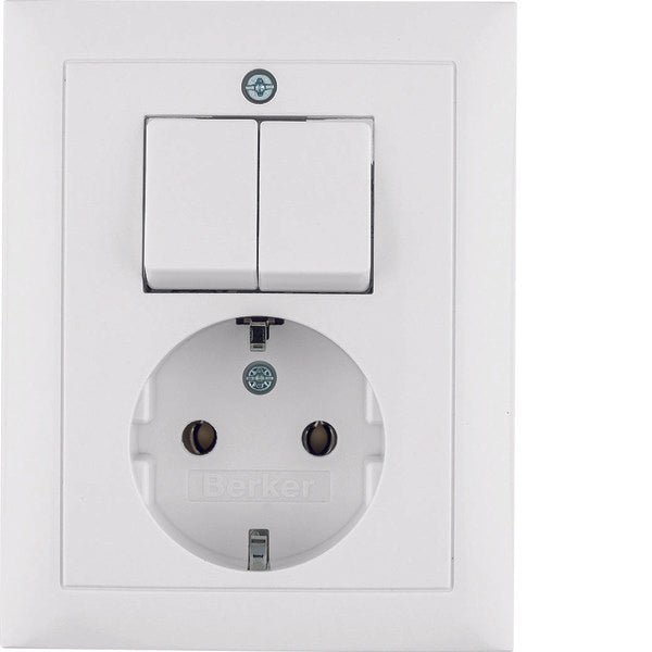 Hager Berker S.1 Interruptor En Pared Serie Toma de Corriente Blanco Polar Brillante - 6143558949