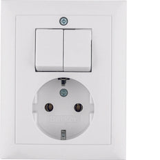Hager Berker S.1 Interruptor En Pared Serie Toma de Corriente Blanco Polar Brillante - 6143558949
