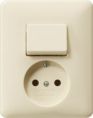 Gira System 55 Interruptor Combinado En Blanco Crema - 047601