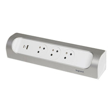 Legrand 90 Degree Mountable Socket 3x2P+PA USB A+C Charger Aluminum - 049409 [5 Pieces]