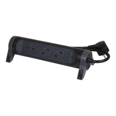 Legrand Premium 3x2P Outlet with 1.5m Cord - Black - 049445 [5 Pieces]