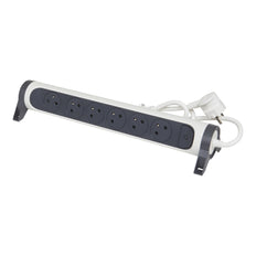 Legrand Premium Contact Socket 6x2P With 1.5m Cord Black-White - 049455 [5 Pieces]