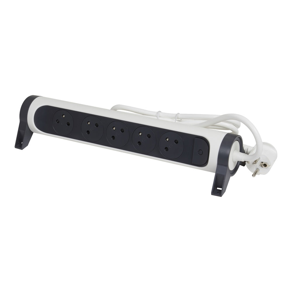 Legrand Premium Socket 5x2P With Earth And 3m Cord Black White - 049461 [5 Pieces]
