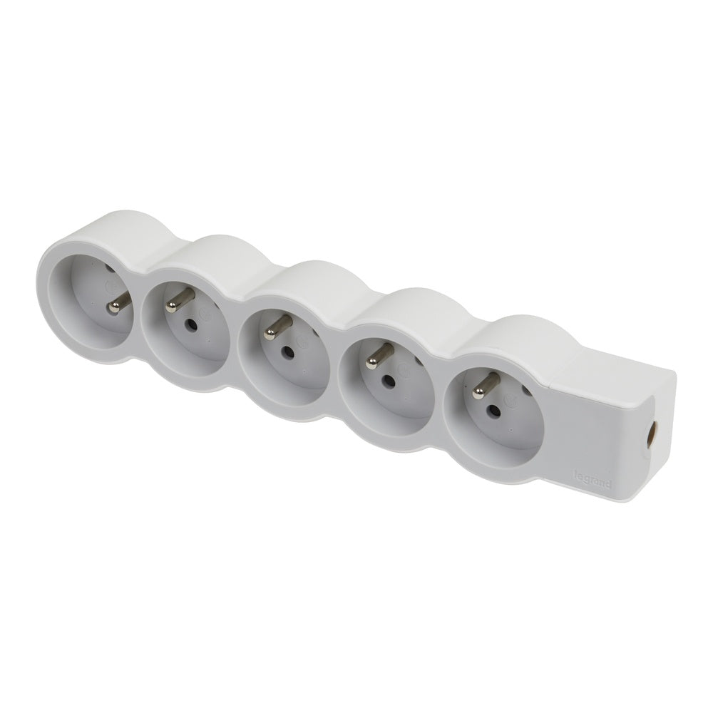 Legrand Standard Socket 5x2P With Ground Without Cord White-Grey - 049498 [10 Pieces]