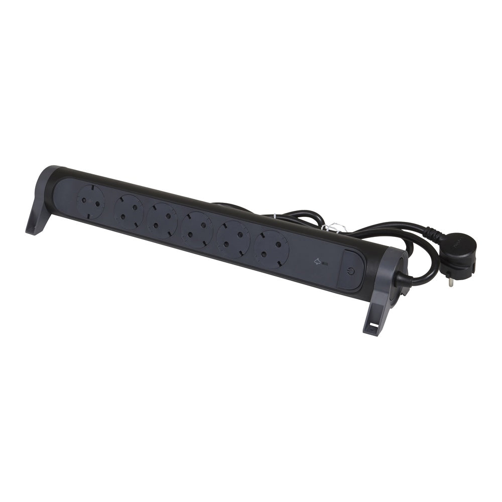 Rotatable Legrand Mountable CTCTDS OSB 6x2P+A 1.5m Cord Black - 694513 [5 Pieces]