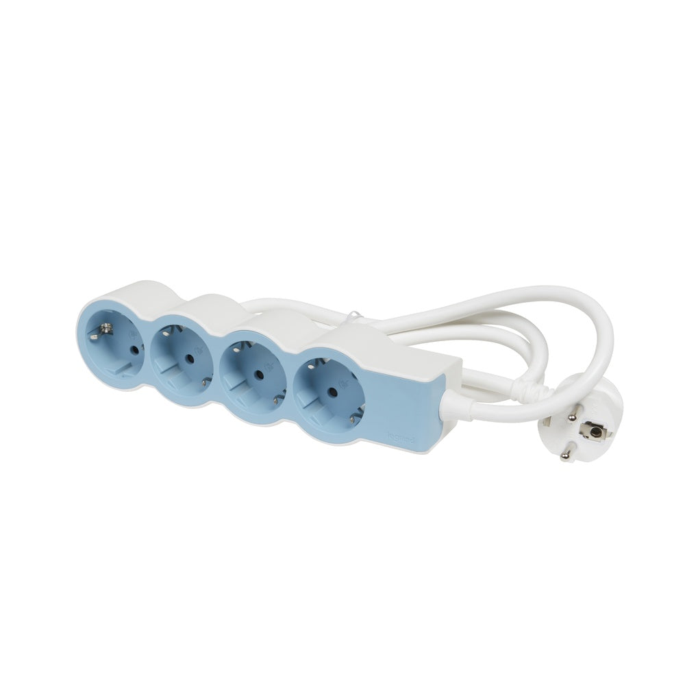 Legrand Standard Outlet 4x2P+A 1.5m Soft Blue Cable - 694554 [10 Pieces]