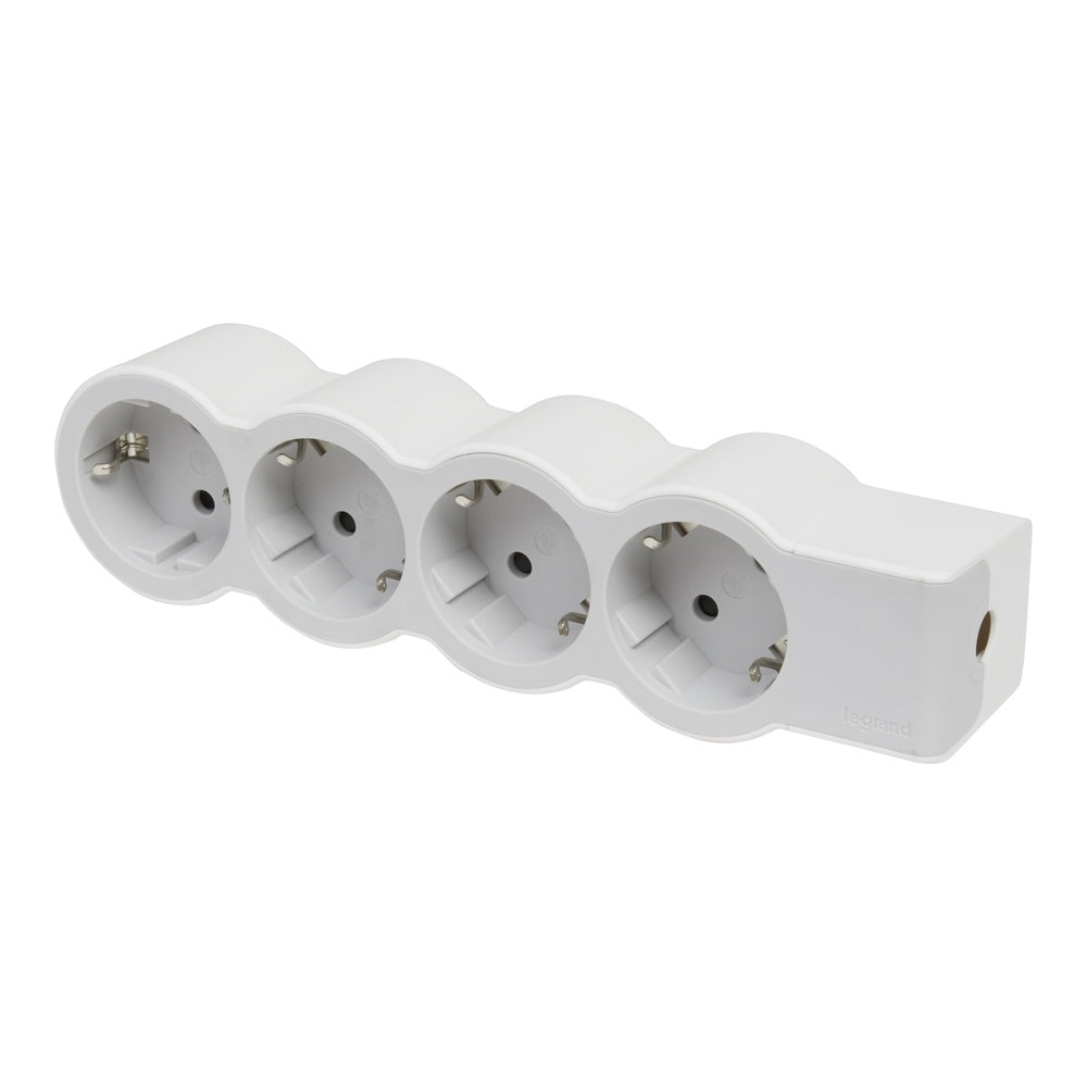 Legrand Standard Outlet 4X2P+A Without Cord White-Grey - 694575 [10 Pieces]