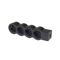 Legrand Standard Outlet 4x2P+A Without Cord Black - 694576 [10 Pieces]