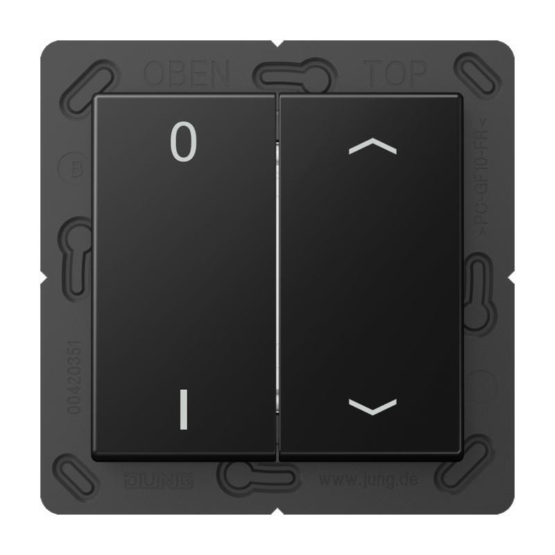 Jung EnOcean 4 Channel Wall Transmitter With Symbols 0 I And Arrow - ENOA595P01SWM