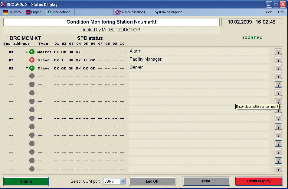 Sistema de monitorización de protección contra sobretensiones DRC MCM XT de Dehn - 910695