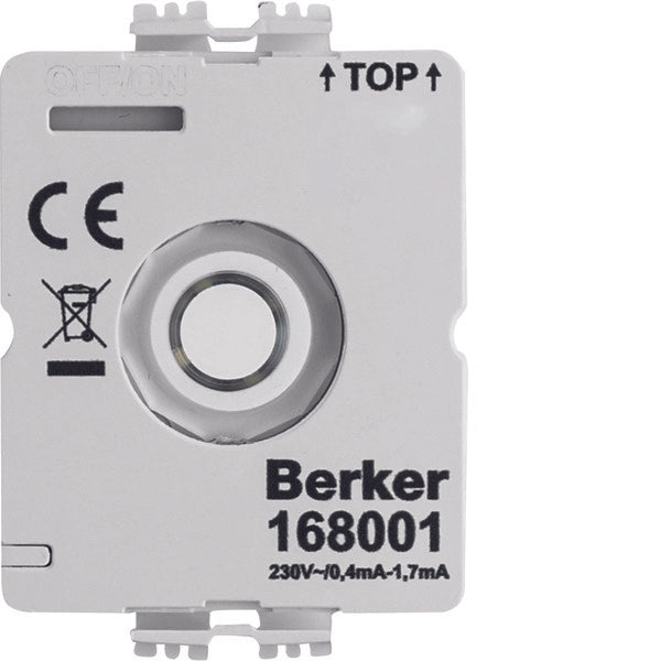 Módulo LED Hager Berker 230V para interruptor giratorio sin conductor N - 168001