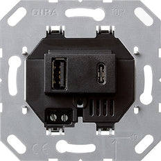 Gira Fuente de Alimentación USB 2 Puertos Tipo A/C Unidad Base Negro - 236900