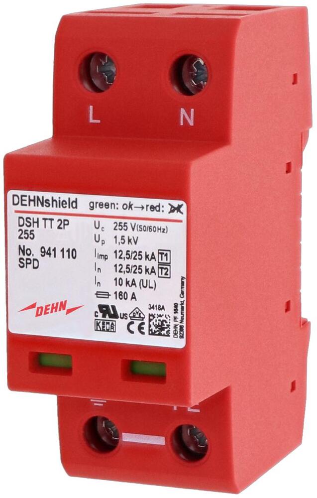 Dehnshield TT 2P 255 Type 1+2 Single Phase Arrester - 941110