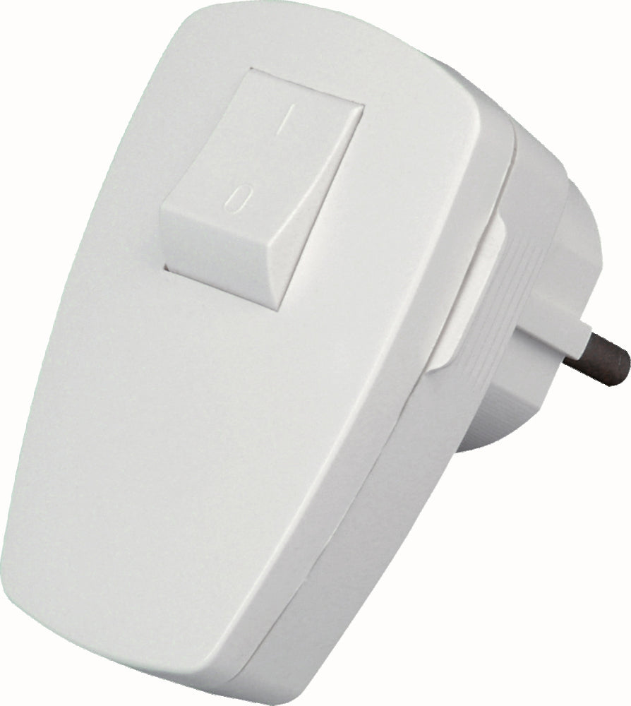 Kopp Arctic White Plug With Switch 2 Pole Grounded - 1704.0205.1 [20 Pieces]