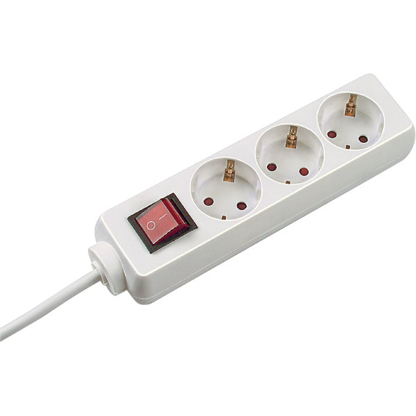 Selly Enchufe 3x230V Con Interruptor y Cable de 1,5m Blanco - 384.272S