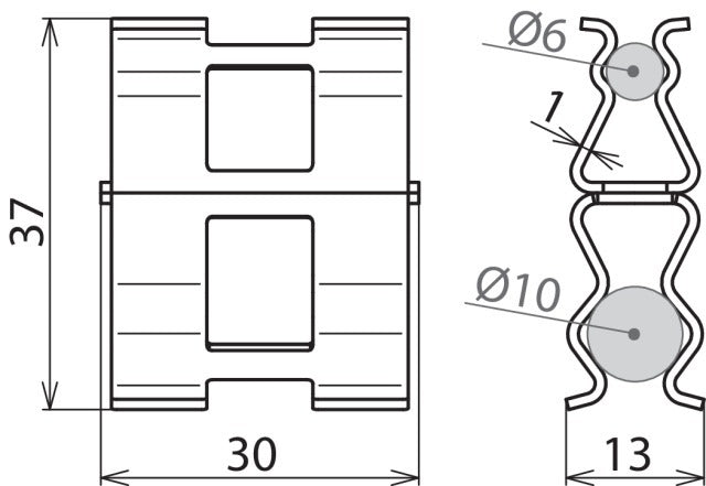 Dehn Reinforcement Clamp St Bare Rd 6mm Rd 10mm - 308130 [2 pieces]
