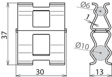 Dehn Reinforcement Clamp St Bare Rd 6mm Rd 10mm - 308130 [2 pieces]