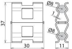 Abrazadera Dehn DC BK 8 RD8 STBLANK Para Varilla De 8mm - 308135 [2 piezas]