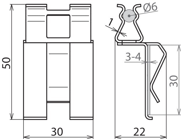 Dehn DC BK 6 FL30 Reinforcement Clamp For Rd 6mm Fl 30m - 308140 [2 pieces]