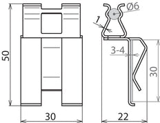 Dehn DC BK 6 FL30 Reinforcement Clamp For Rd 6mm Fl 30m - 308140 [2 pieces]