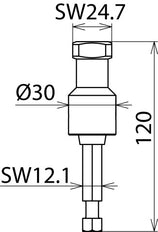 Dehn Operating Head Hexagon 24/12mm For Motor Drives - 763712
