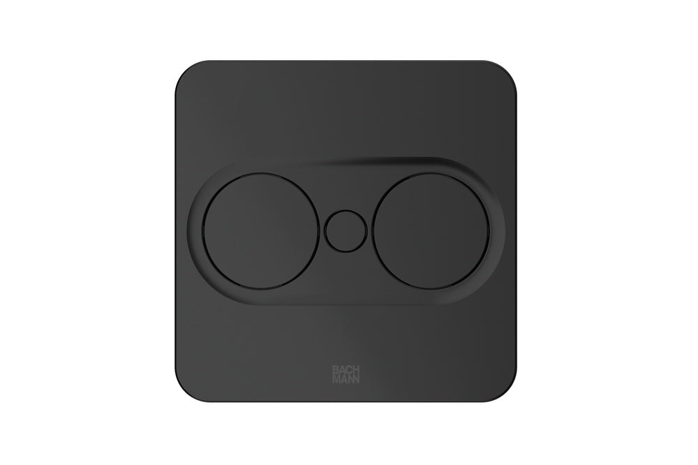 Bach Twist2 2x230V Square Matte Black Office Built-In Plug Socket - 946.101