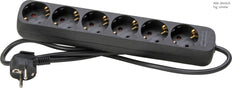 Kopp 6-Outlet Power Strip With Ground Plug Black 1 Piece - 120615007 [10 Pieces]