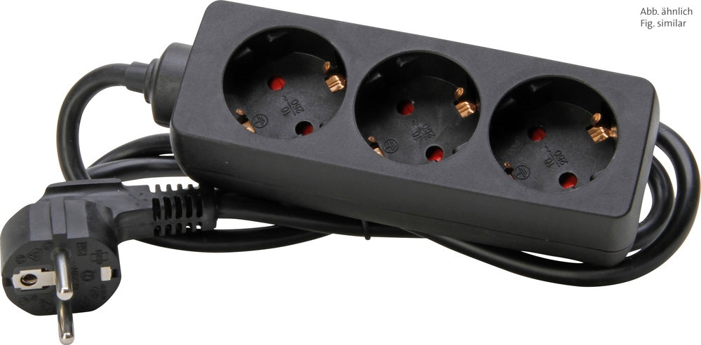 Kopp 3-Way Black Matte Socket With Ground Plug 1 - 128615005 [20 Pieces]