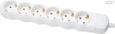 Kopp 6-Outlet White Socket Strip Without Cord - 129401009 [5 Pieces]