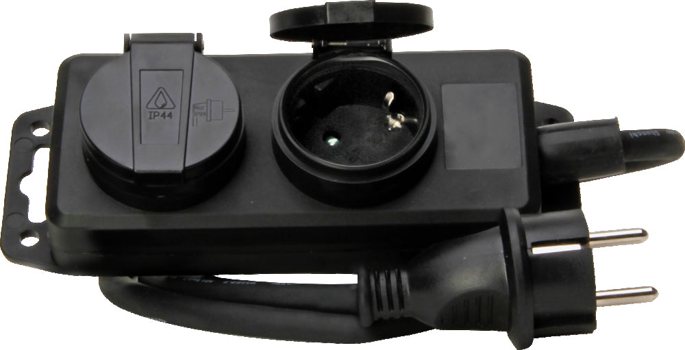 Kopp 2-Outlet Black Power Strip with Grounded Plug - 223002043 [5 Pieces]