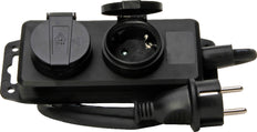 Kopp 2-Outlet Black Power Strip with Grounded Plug - 223002043 [5 Pieces]