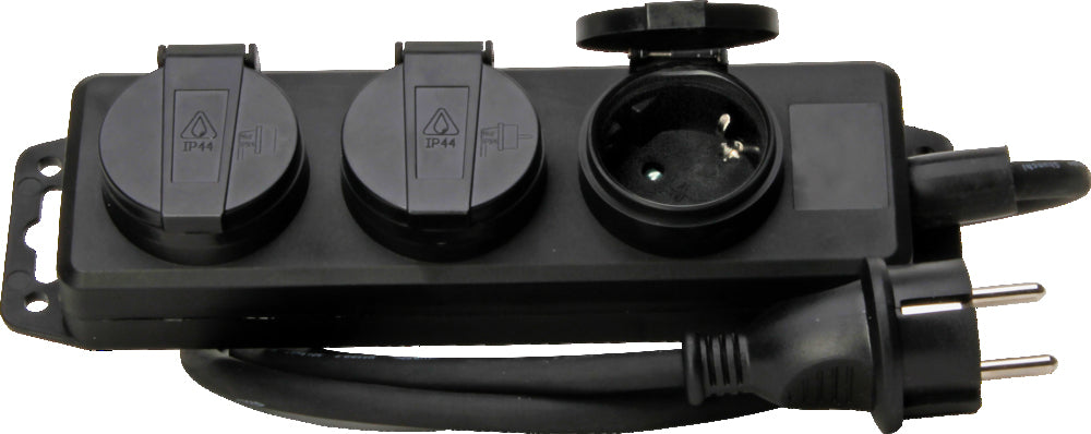 Kopp 3V Centa Cord Central Black IP44 Cover With 1.4M Cord - 223003044 [5 Pieces]