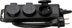 Kopp 3V Centa Cord Central Black IP44 Cover With 1.4M Cord - 223003044 [5 Pieces]