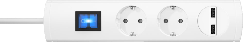 Kopp UNOversal Plus 2-Way Table Socket With Switch And USB - 233502007