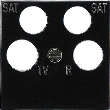 Gira 4-Way Coaxial Satellite Accessory Cover Plate Black - 025910