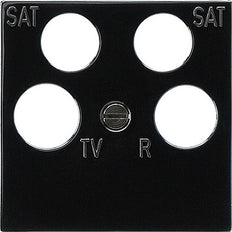 Gira 4-Way Coaxial Satellite Accessory Cover Plate Black - 025910