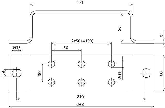 Dehn Earthing Busbar With 2X3 Terminals For Equipotential Bonding - 472022