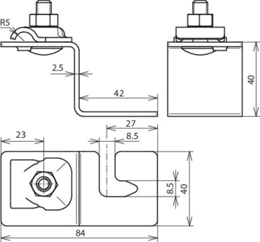 Dehn StSt Soporte de conductores para tejados de chapa trapezoidal - 223020