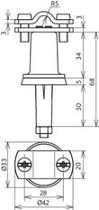 Dehn Roof Conductor Holder With Two Screw Cleat And Spacer - 216000