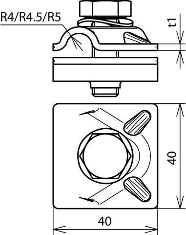Dehn MV Clamp Cu With Hexagon Screw And Spring Washer - 390557