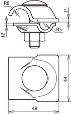 Dehn MV Clamp StSt For RD With Truss Head Screw And Nut - 392069