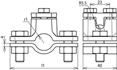 Dehn Earthing Pipe Clamp D 60mm With Connection Clamp Rd 4-10mm - 407200