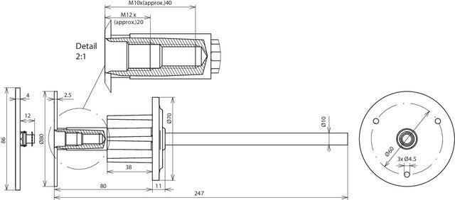 Accesorio terminal de tierra fijo Dehn M10 M12 V4A StZn - 478051