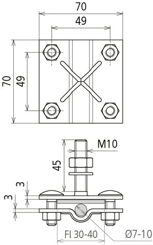 Pinza Dehn Connect Para Punto Fijo De Puesta A Tierra M10 Para Rd 7-10 - 478141