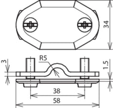 Dehn Number Plate Al For Rd 7-10Mm Fl 30Mm Overspanningsveilige Montageset - 480003 [2 pieces]