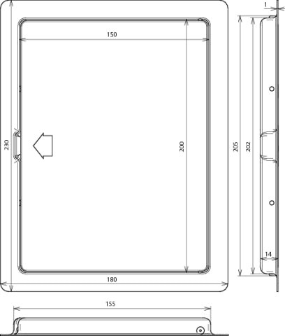 Puerta de inspección Dehn con cierre a presión 230X180mm St/Tzn - 476100