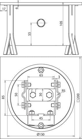 Caja de Juntas de Ensayo Dehn UF Acero Inoxidable 200X200X105mm - 549090