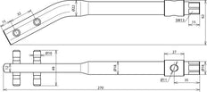 Dehn Straightening Tool Burnished For 8-10mm Rod With Spider Wrench - 595000
