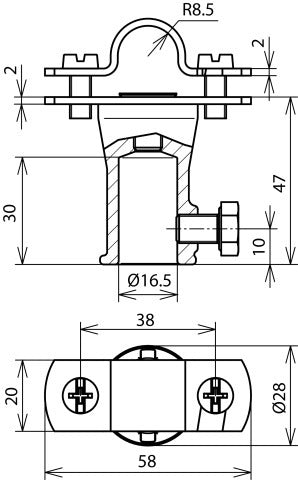 Accesorio Portacañas De Acero Inoxidable Con Casquillo De Fijación - 106129