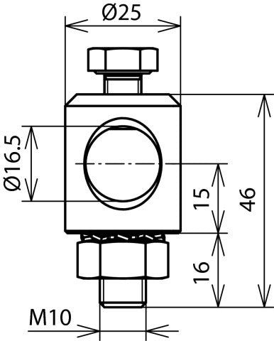 Dehn Clamping Bolt D 16mm Al With Screw Nut And Lock Washer - 106301